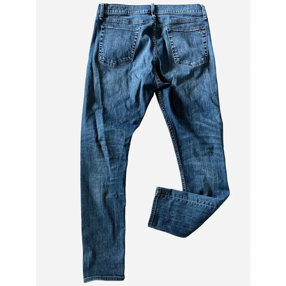 Rag & Bone New York Fit 1 Skinny Med Blue Hughes Stretch Denim Jeans 34x32 EUC - Picture 3 of 14